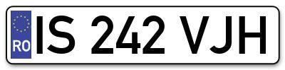 Placuta inmatriculare numar auto  IS-242-VJH, IS 242 VJH, IS242VJH