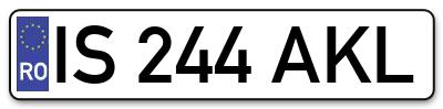 Placuta inmatriculare numar auto  IS-244-AKL, IS 244 AKL, IS244AKL