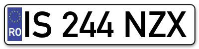 Placuta inmatriculare numar auto  IS-244-NZX, IS 244 NZX, IS244NZX