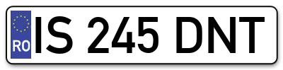 Placuta inmatriculare numar auto  IS-245-DNT, IS 245 DNT, IS245DNT