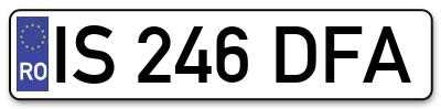 Placuta inmatriculare numar auto  IS-246-DFA, IS 246 DFA, IS246DFA