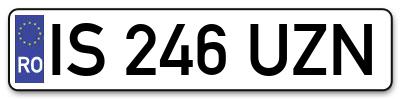 Placuta inmatriculare numar auto  IS-246-UZN, IS 246 UZN, IS246UZN
