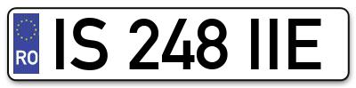 Placuta inmatriculare numar auto  IS-248-IIE, IS 248 IIE, IS248IIE