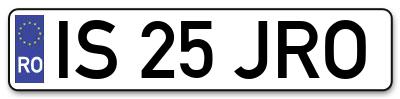 Placuta inmatriculare numar auto  IS-25-JRO, IS 25 JRO, IS25JRO