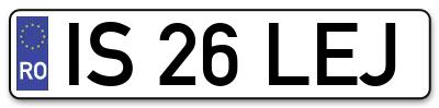 Placuta inmatriculare numar auto  IS-26-LEJ, IS 26 LEJ, IS26LEJ