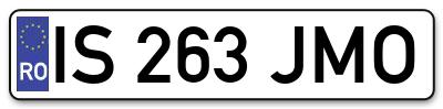 Placuta inmatriculare numar auto  IS-263-JMO, IS 263 JMO, IS263JMO