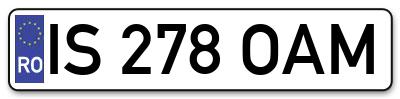 Placuta inmatriculare numar auto  IS-278-OAM, IS 278 OAM, IS278OAM
