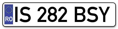 Placuta inmatriculare numar auto  IS-282-BSY, IS 282 BSY, IS282BSY