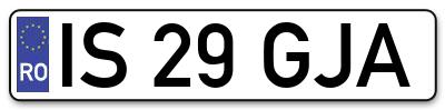 Placuta inmatriculare numar auto  IS-29-GJA, IS 29 GJA, IS29GJA