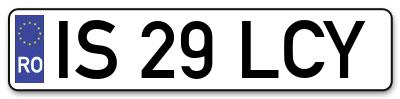 Placuta inmatriculare numar auto  IS-29-LCY, IS 29 LCY, IS29LCY
