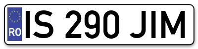 Placuta inmatriculare numar auto  IS-290-JIM, IS 290 JIM, IS290JIM