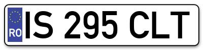 Placuta inmatriculare numar auto  IS-295-CLT, IS 295 CLT, IS295CLT