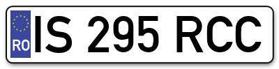 Placuta inmatriculare numar auto  IS-295-RCC, IS 295 RCC, IS295RCC