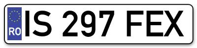 Placuta inmatriculare numar auto  IS-297-FEX, IS 297 FEX, IS297FEX