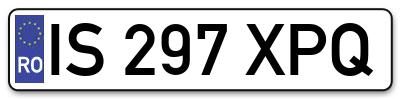 Placuta inmatriculare numar auto  IS-297-XPQ, IS 297 XPQ, IS297XPQ