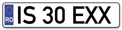 Placuta inmatriculare numar auto  IS-30-EXX, IS 30 EXX, IS30EXX