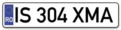 Placuta inmatriculare numar auto  IS-304-XMA, IS 304 XMA, IS304XMA