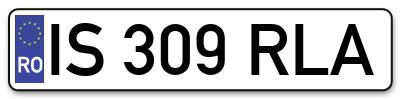 Placuta inmatriculare numar auto  IS-309-RLA, IS 309 RLA, IS309RLA