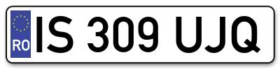 Placuta inmatriculare numar auto  IS-309-UJQ, IS 309 UJQ, IS309UJQ