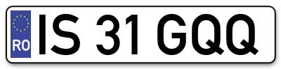 Placuta inmatriculare numar auto  IS-31-GQQ, IS 31 GQQ, IS31GQQ