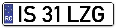 Placuta inmatriculare numar auto  IS-31-LZG, IS 31 LZG, IS31LZG