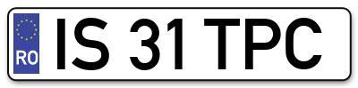 Placuta inmatriculare numar auto  IS-31-TPC, IS 31 TPC, IS31TPC