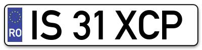 Placuta inmatriculare numar auto  IS-31-XCP, IS 31 XCP, IS31XCP