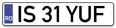 Placuta inmatriculare numar auto  IS-31-YUF, IS 31 YUF, IS31YUF
