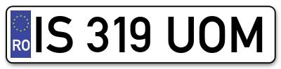 Placuta inmatriculare numar auto  IS-319-UOM, IS 319 UOM, IS319UOM
