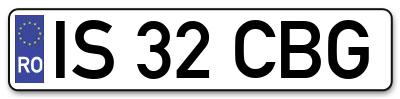 Placuta inmatriculare numar auto  IS-32-CBG, IS 32 CBG, IS32CBG