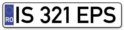Placuta inmatriculare numar auto  IS-321-EPS, IS 321 EPS, IS321EPS