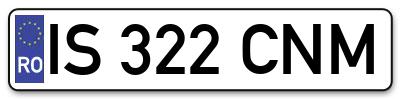 Placuta inmatriculare numar auto  IS-322-CNM, IS 322 CNM, IS322CNM