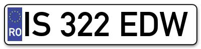 Placuta inmatriculare numar auto  IS-322-EDW, IS 322 EDW, IS322EDW