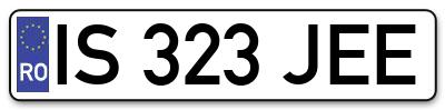 Placuta inmatriculare numar auto  IS-323-JEE, IS 323 JEE, IS323JEE