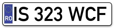 Placuta inmatriculare numar auto  IS-323-WCF, IS 323 WCF, IS323WCF