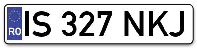 Placuta inmatriculare numar auto  IS-327-NKJ, IS 327 NKJ, IS327NKJ