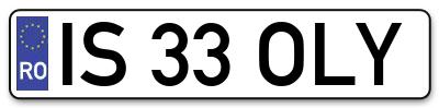 Placuta inmatriculare numar auto  IS-33-OLY, IS 33 OLY, IS33OLY