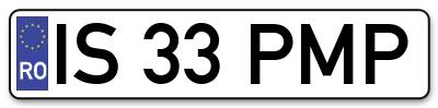 Placuta inmatriculare numar auto  IS-33-PMP, IS 33 PMP, IS33PMP