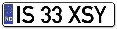 Placuta inmatriculare numar auto  IS-33-XSY, IS 33 XSY, IS33XSY