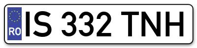 Placuta inmatriculare numar auto  IS-332-TNH, IS 332 TNH, IS332TNH