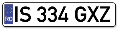 Placuta inmatriculare numar auto  IS-334-GXZ, IS 334 GXZ, IS334GXZ
