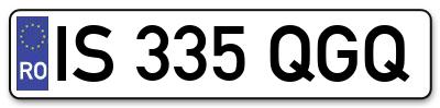 Placuta inmatriculare numar auto  IS-335-QGQ, IS 335 QGQ, IS335QGQ