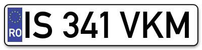 Placuta inmatriculare numar auto  IS-341-VKM, IS 341 VKM, IS341VKM