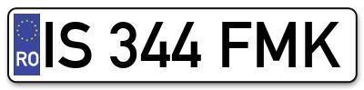 Placuta inmatriculare numar auto  IS-344-FMK, IS 344 FMK, IS344FMK