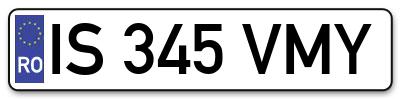 Placuta inmatriculare numar auto  IS-345-VMY, IS 345 VMY, IS345VMY