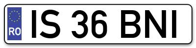 Placuta inmatriculare numar auto  IS-36-BNI, IS 36 BNI, IS36BNI