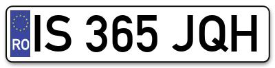 Placuta inmatriculare numar auto  IS-365-JQH, IS 365 JQH, IS365JQH