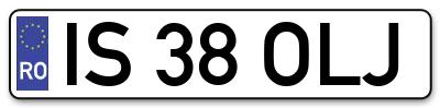 Placuta inmatriculare numar auto  IS-38-OLJ, IS 38 OLJ, IS38OLJ