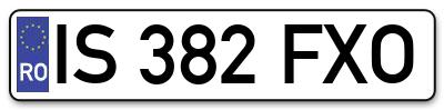Placuta inmatriculare numar auto  IS-382-FXO, IS 382 FXO, IS382FXO