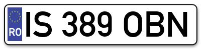 Placuta inmatriculare numar auto  IS-389-OBN, IS 389 OBN, IS389OBN